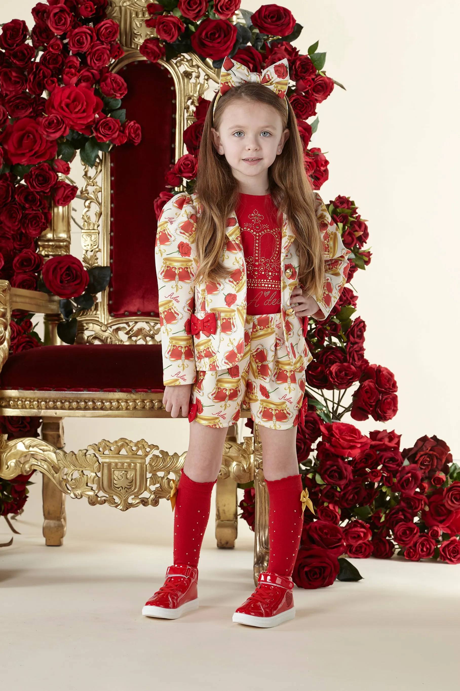 AW23 A Dee Girls Queen Clio Crown Print Blazer