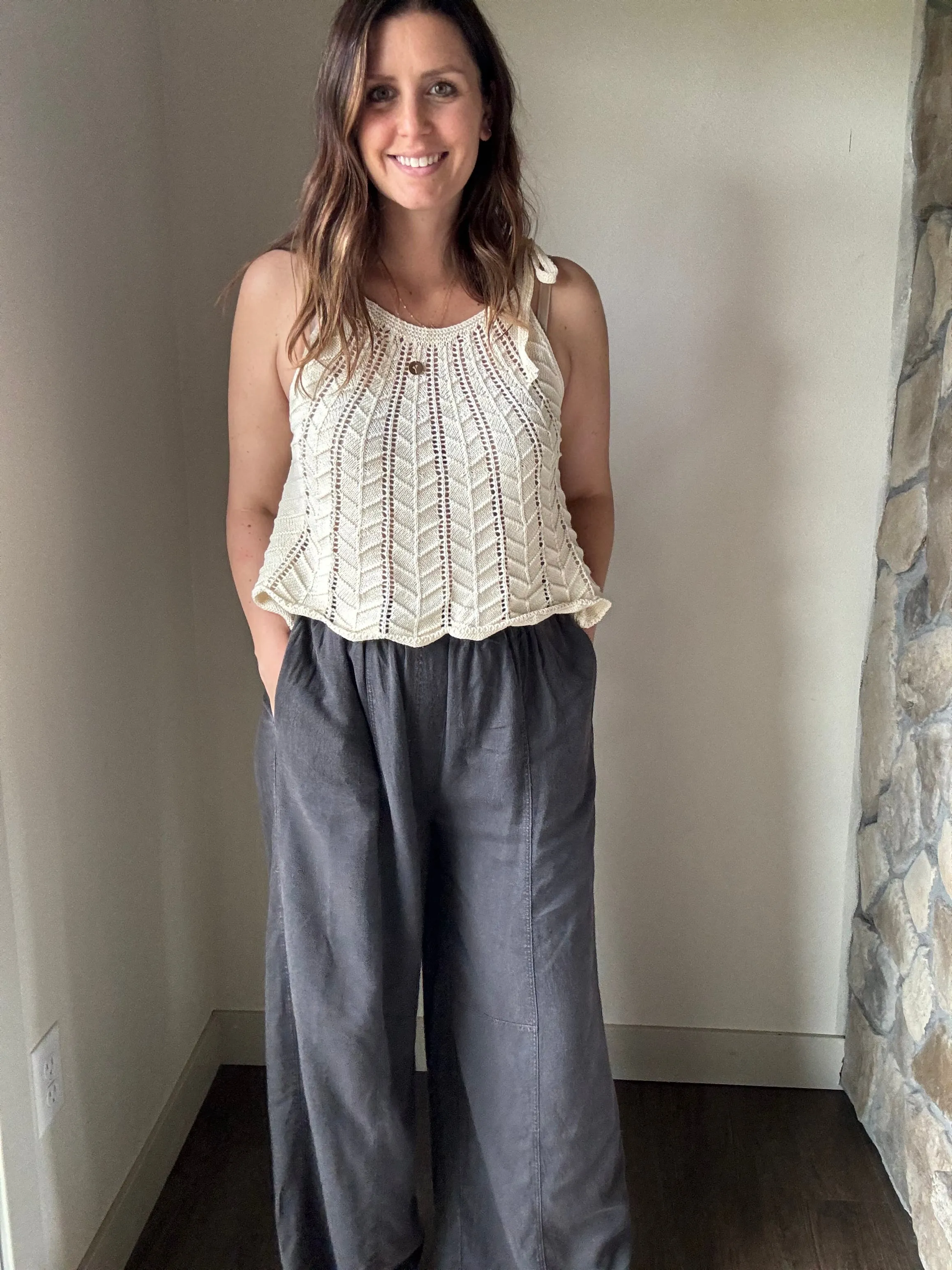 baby chevron pointelle sweater tank