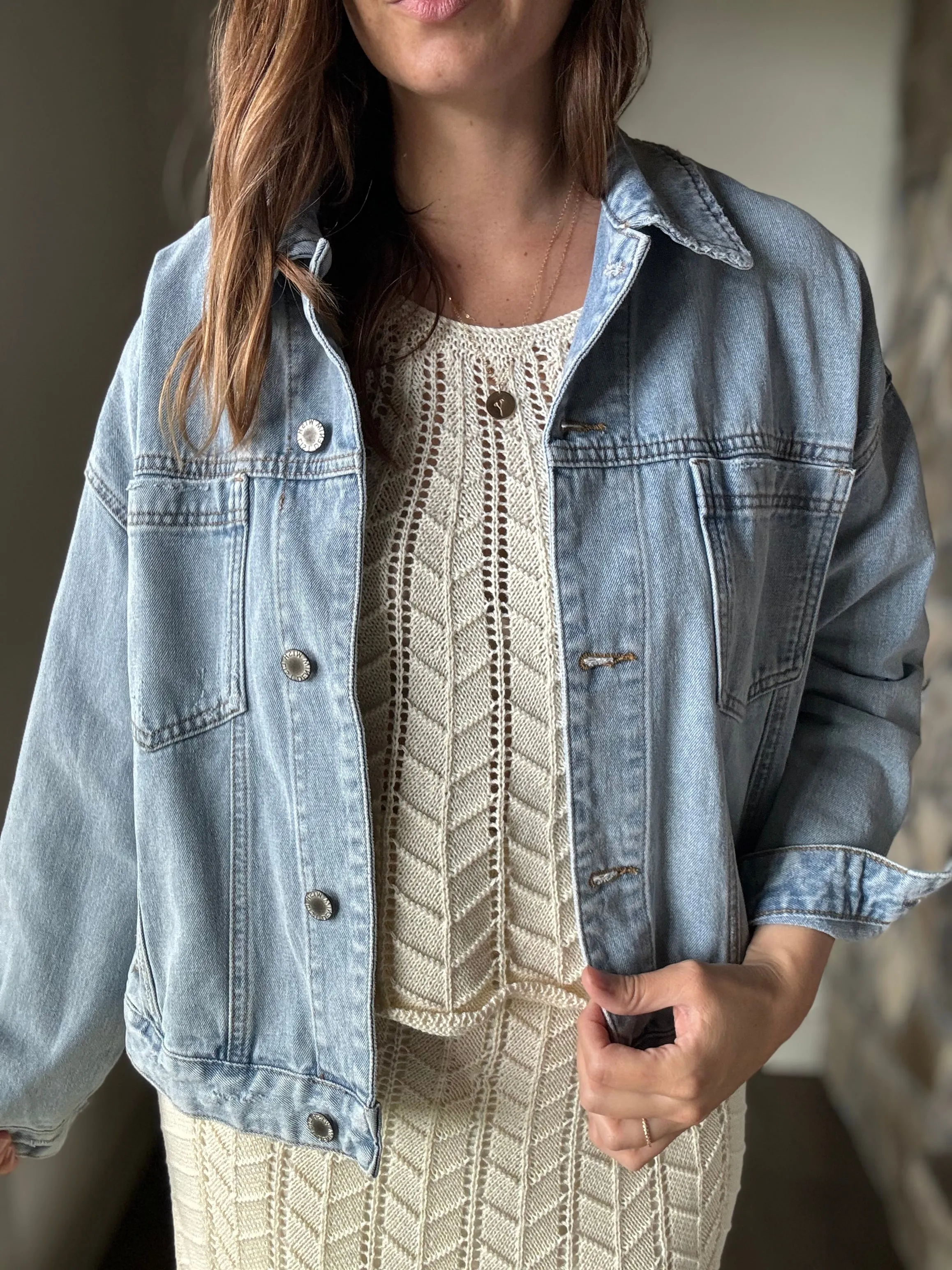 baby chevron pointelle sweater tank