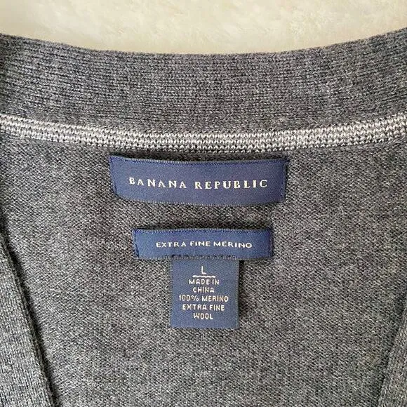 Banana Republic Gray Wool Cardigan Size Large
