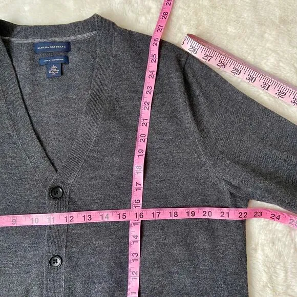 Banana Republic Gray Wool Cardigan Size Large