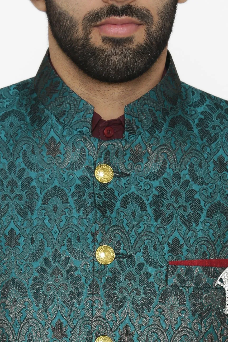 Banarasi Rayon Cotton Green Blazer