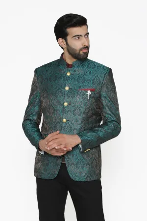 Banarasi Rayon Cotton Green Blazer