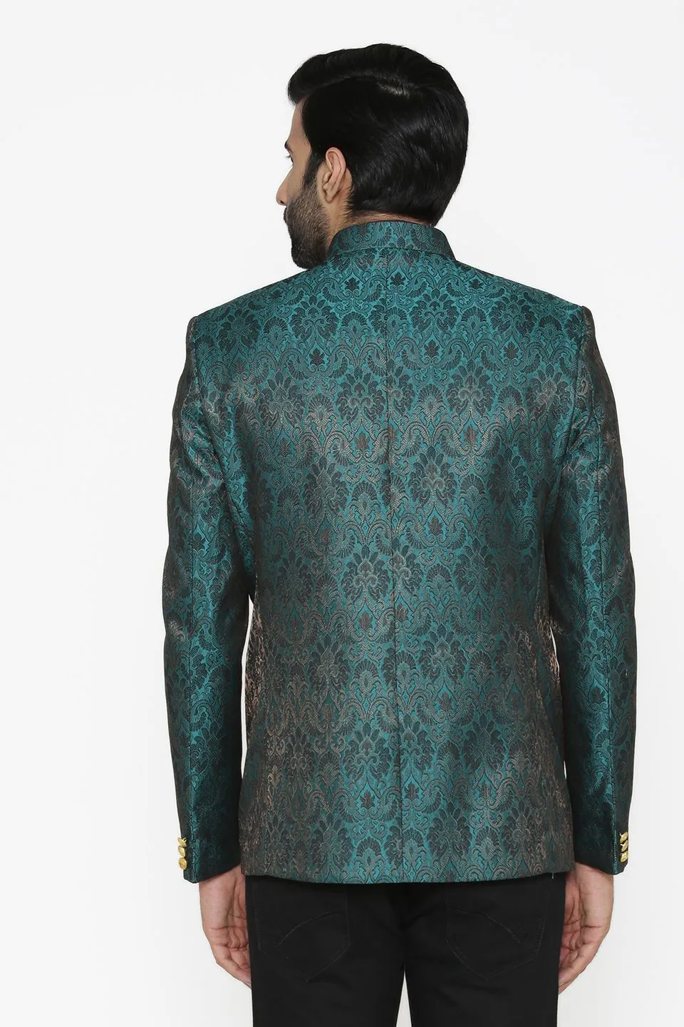 Banarasi Rayon Cotton Green Blazer