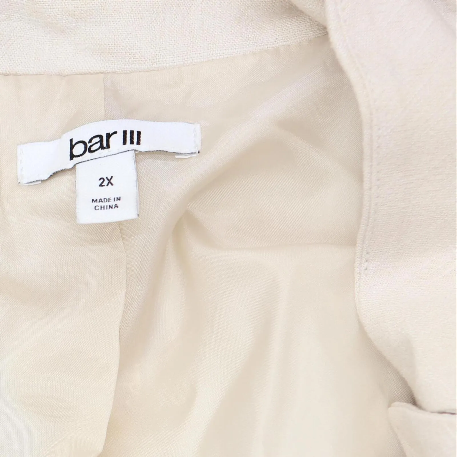 Bar III Womens Open Front Plus Size Linen Faux-Double-Breasted Blazer 10866867