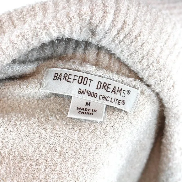 Barefoot Dreams Bamboo Chic Lite Circle Sweater Cardigan Taupe M Nylon Sweater