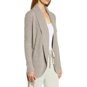 Barefoot Dreams Bamboo Chic Lite Circle Sweater Cardigan Taupe M Nylon Sweater