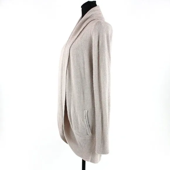 Barefoot Dreams Bamboo Chic Lite Circle Sweater Cardigan Taupe M Nylon Sweater