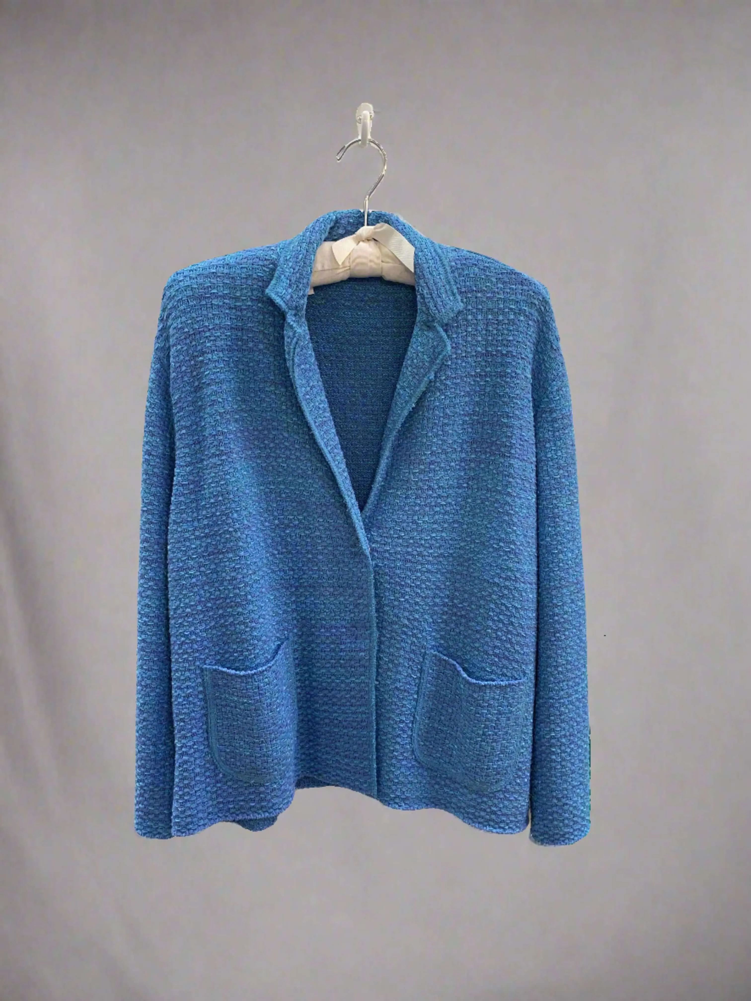 Base Milano Knit Jacket in Blue