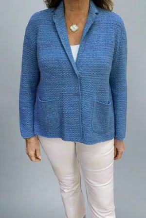 Base Milano Knit Jacket in Blue