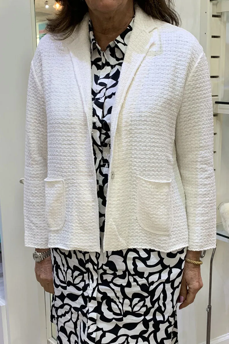 Base Milano Knit Jacket in White