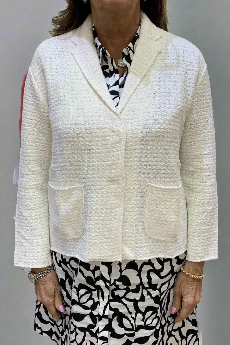 Base Milano Knit Jacket in White