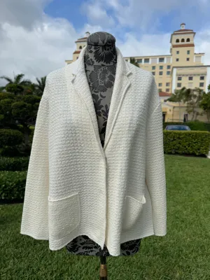 Base Milano Knit Jacket in White