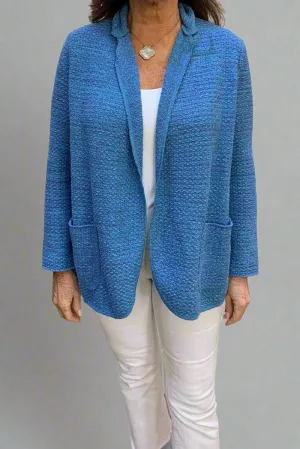Base Milano Open Knit Sweater in Blue