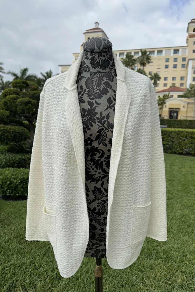 Base Milano Open Knit Sweater in White