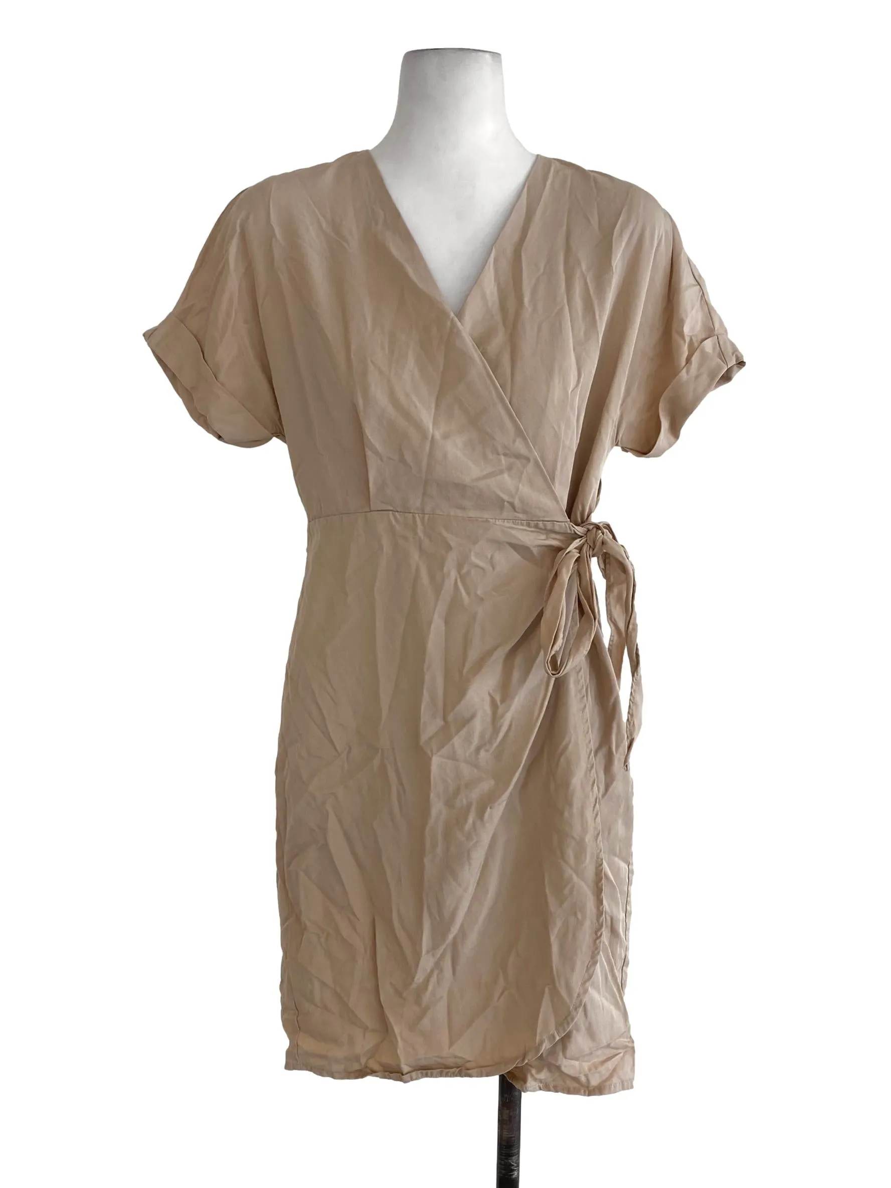 Beige Wrap Dress
