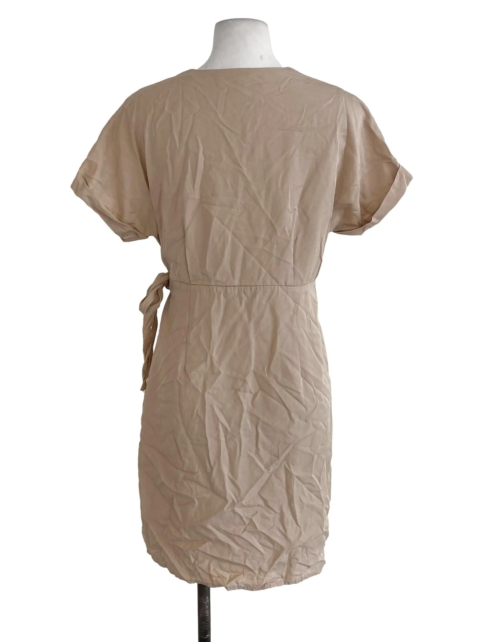 Beige Wrap Dress