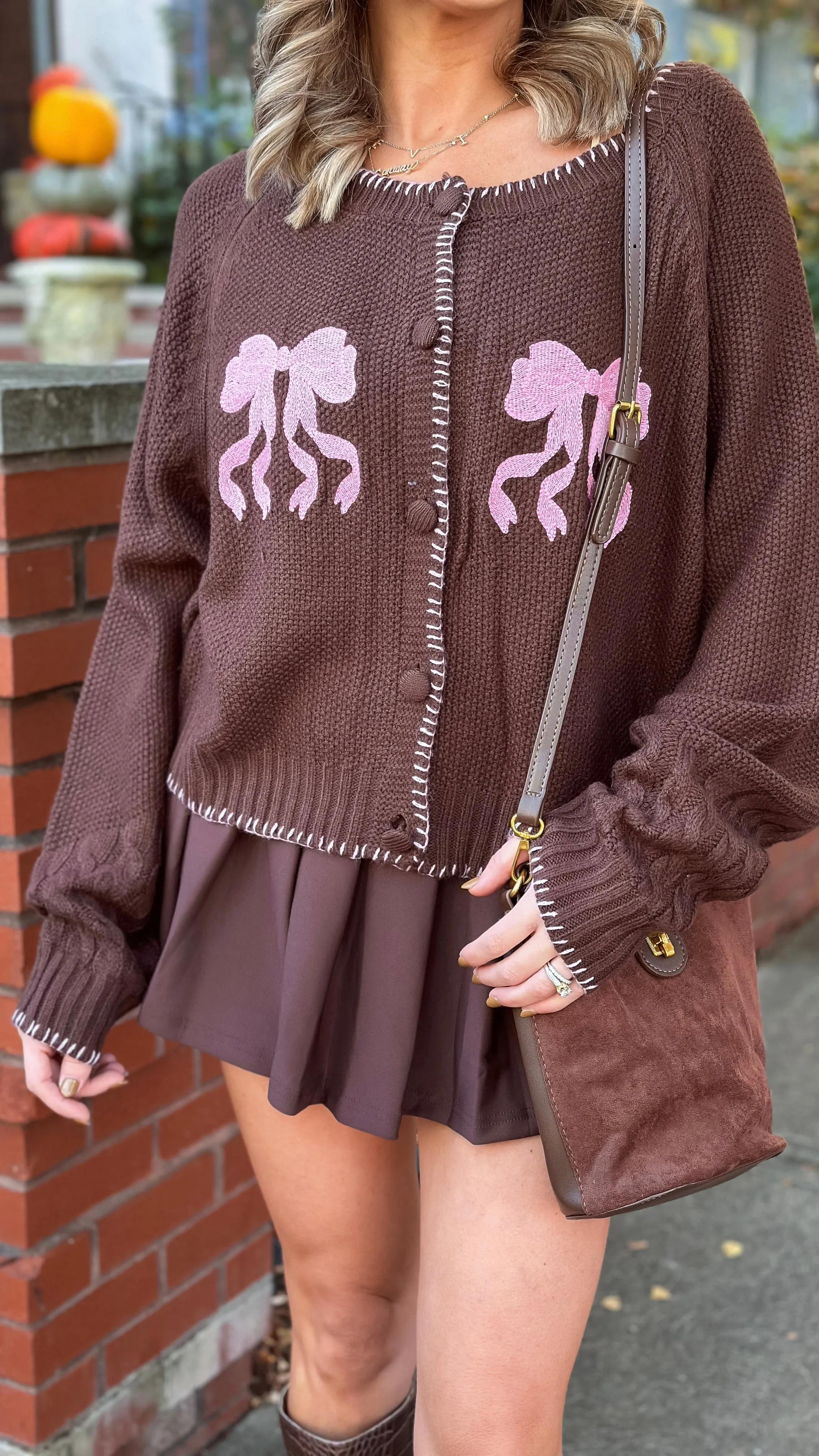 Belong Together Mocha Bow Cardigan