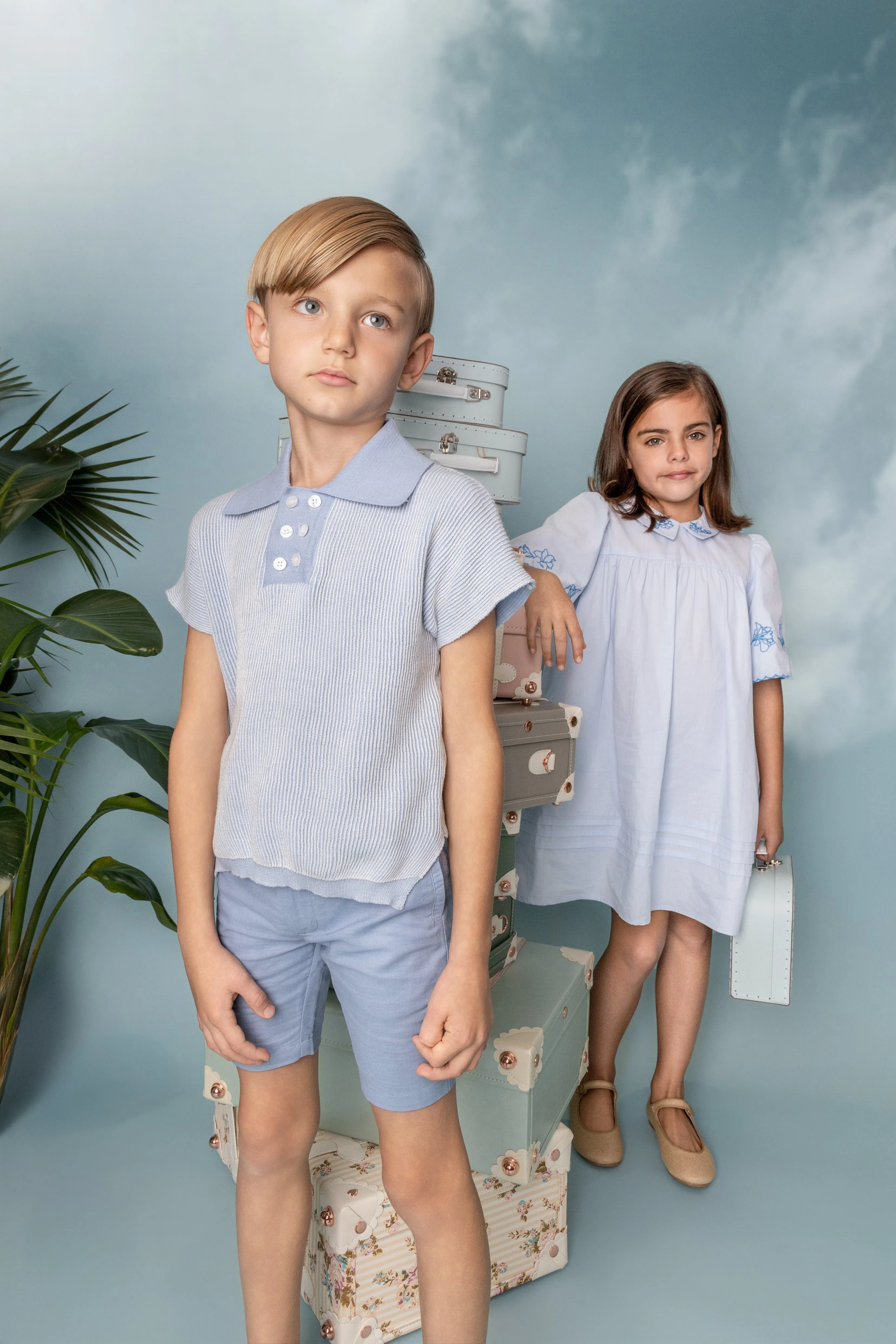 Bermuda light blue linen shorts by Belati