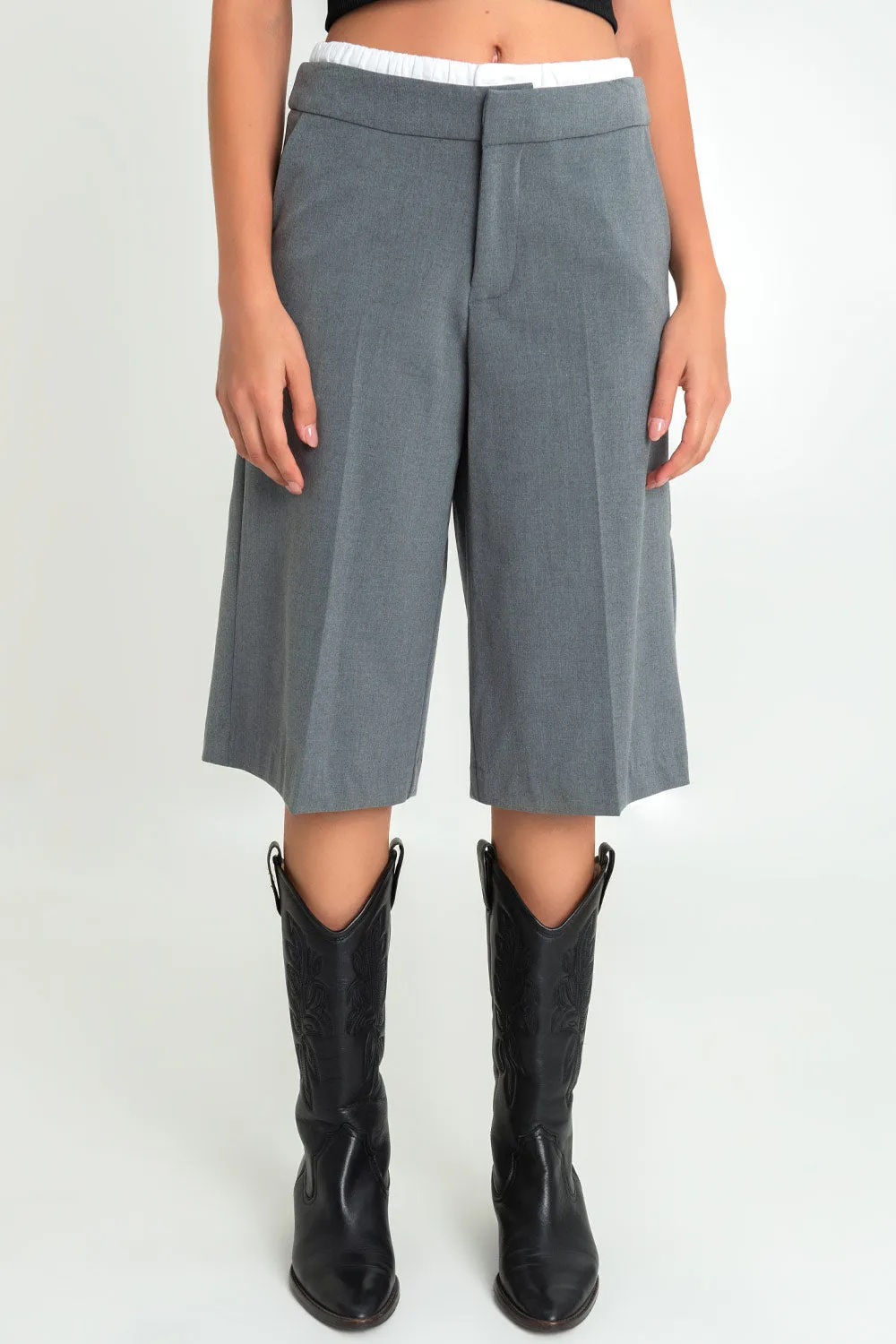 Bermuda tailoring fit recto boxer en contraste