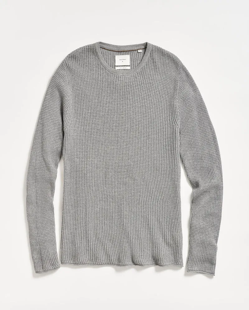 Billy Reid Mini Waffle Crew - Grey
