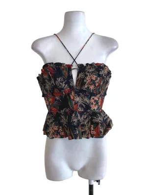 Black Floral Sleeveless Top
