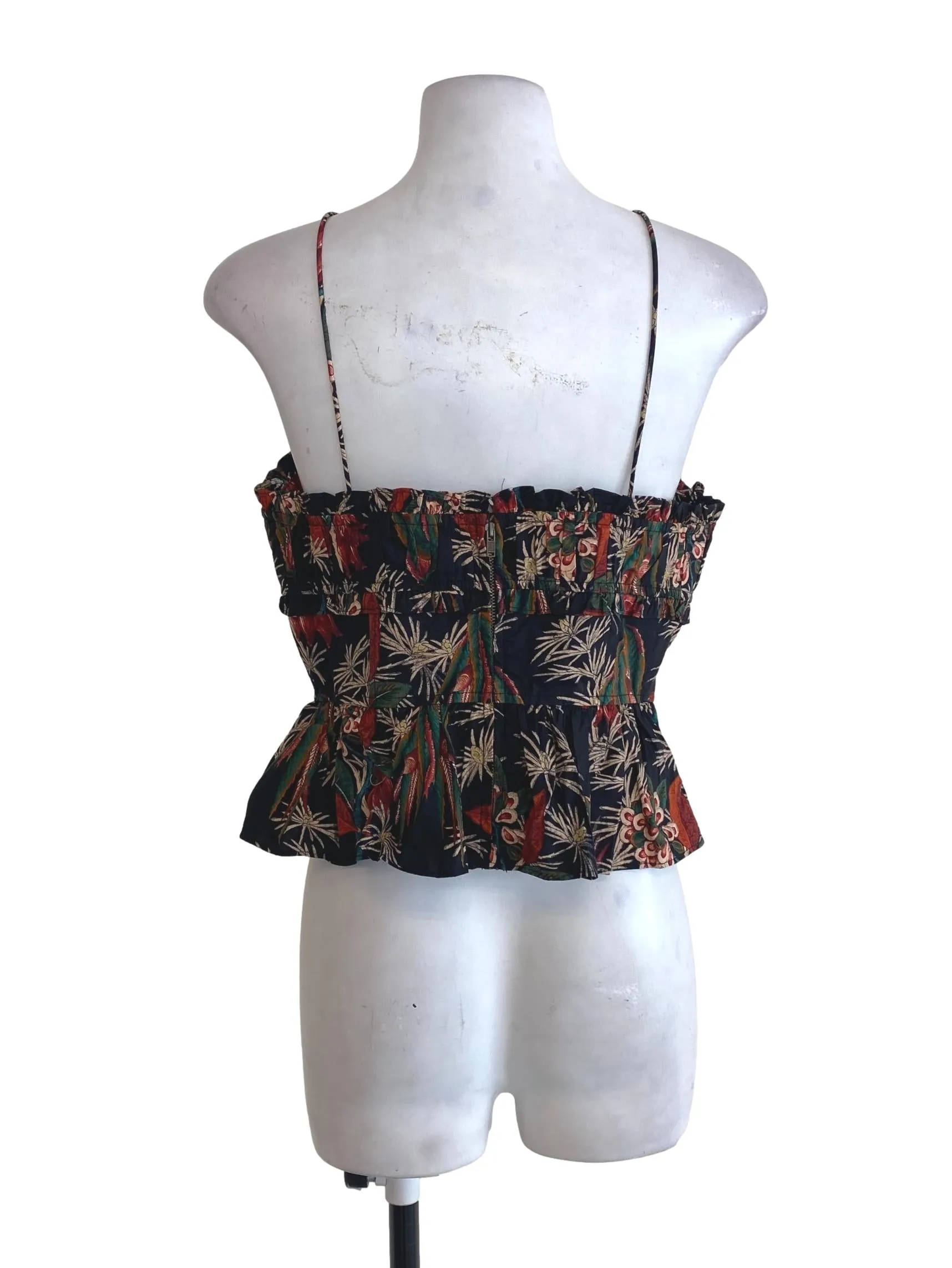 Black Floral Sleeveless Top