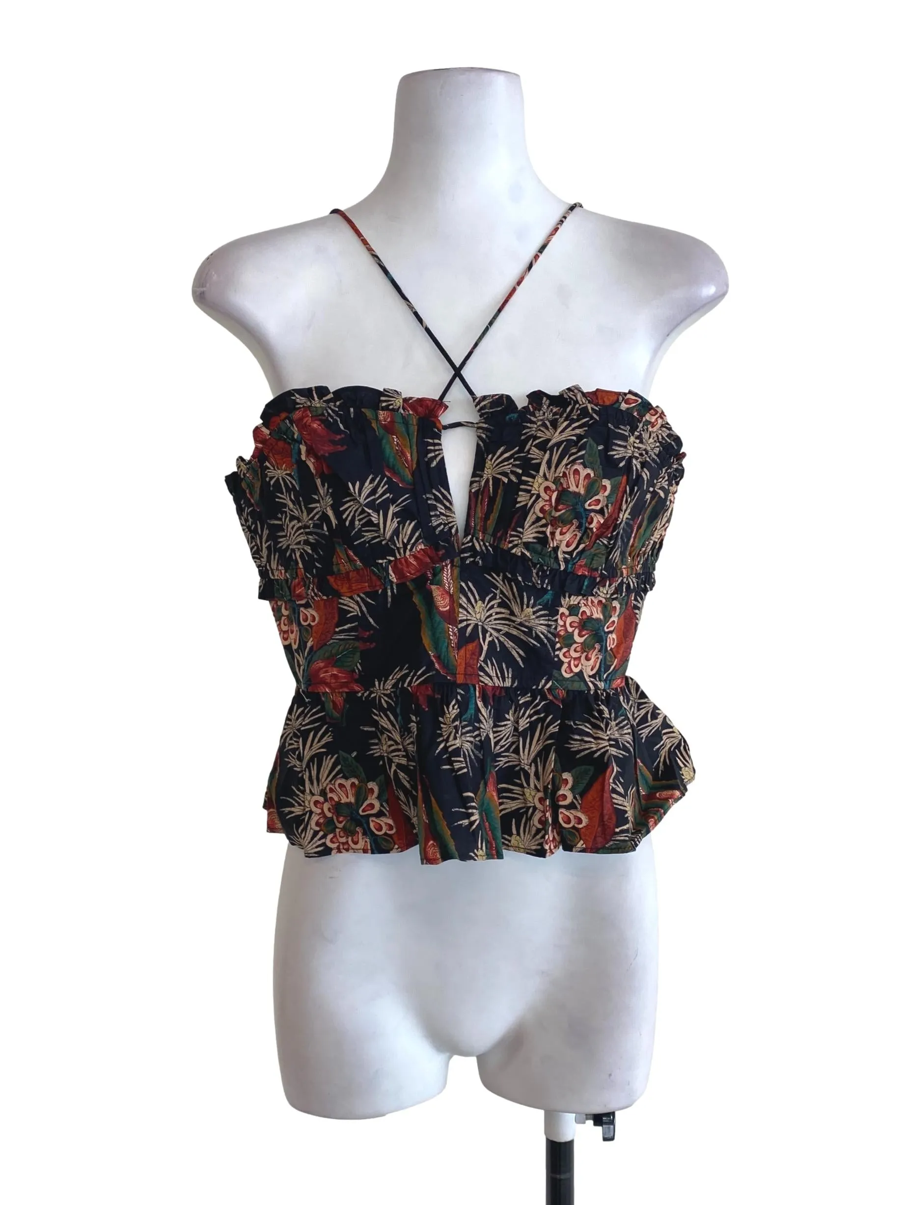 Black Floral Sleeveless Top