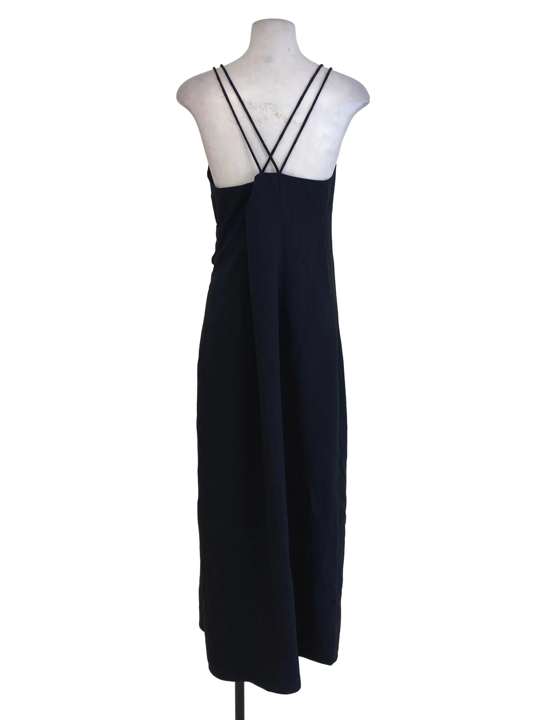 Black Plain Wrap Dress