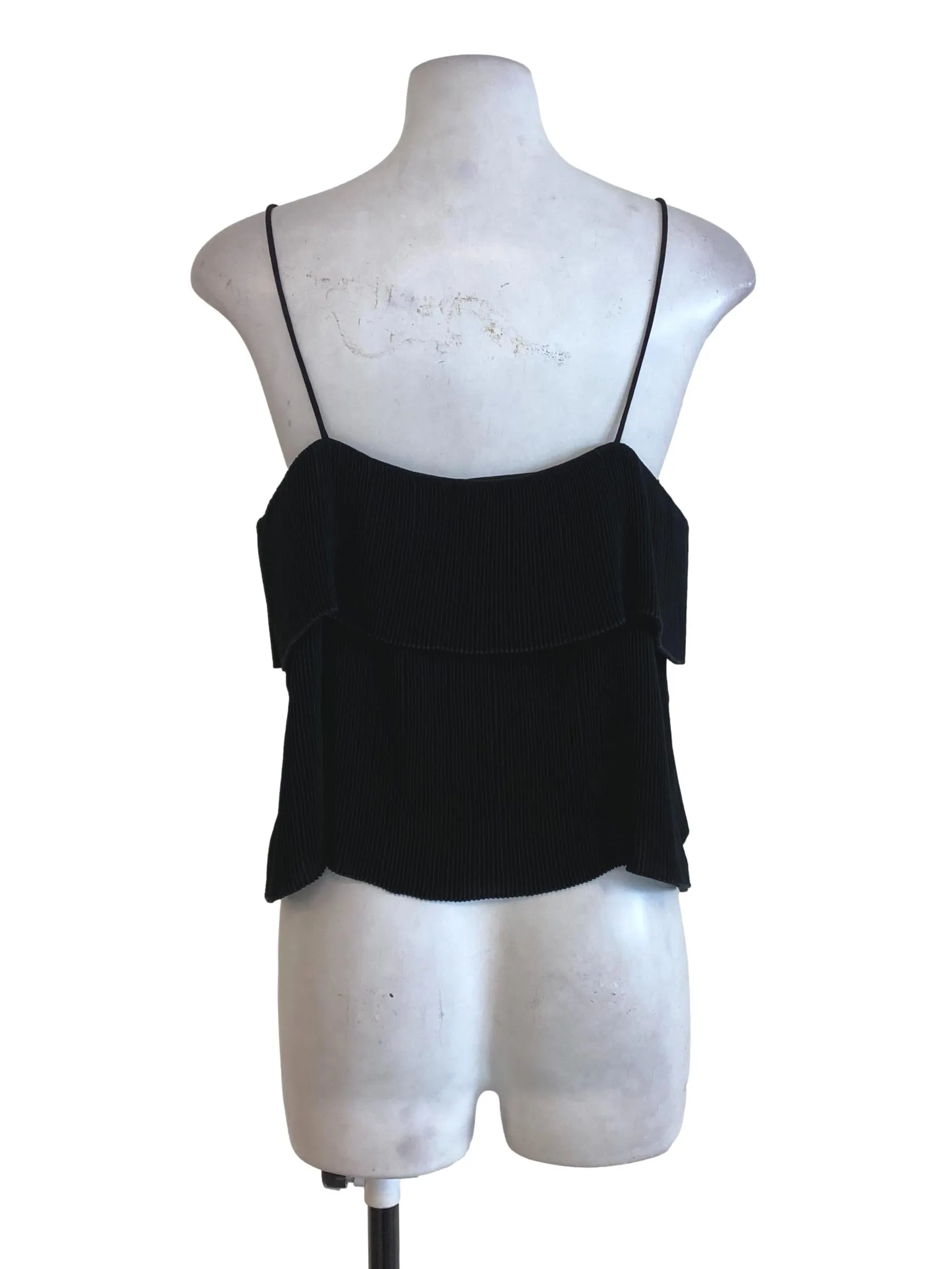 Black Pleated Layered Top LB