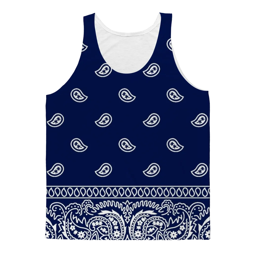 Blue Bandana Adult Tank Top