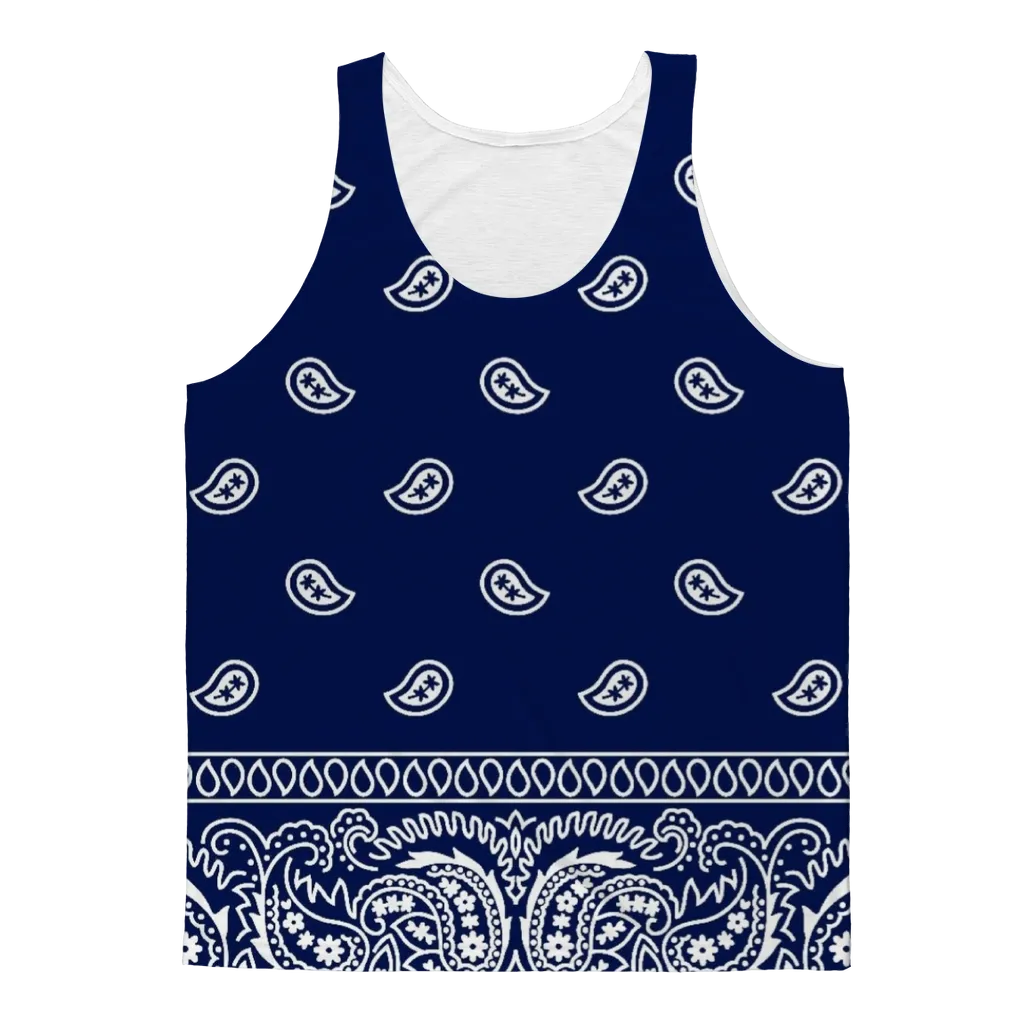 Blue Bandana Adult Tank Top