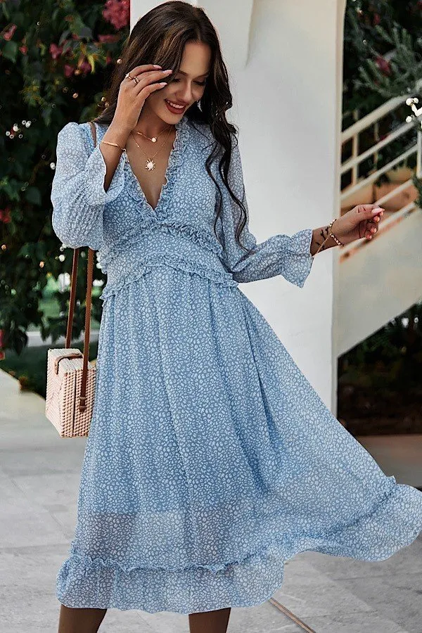 Blue Chiffon Midi