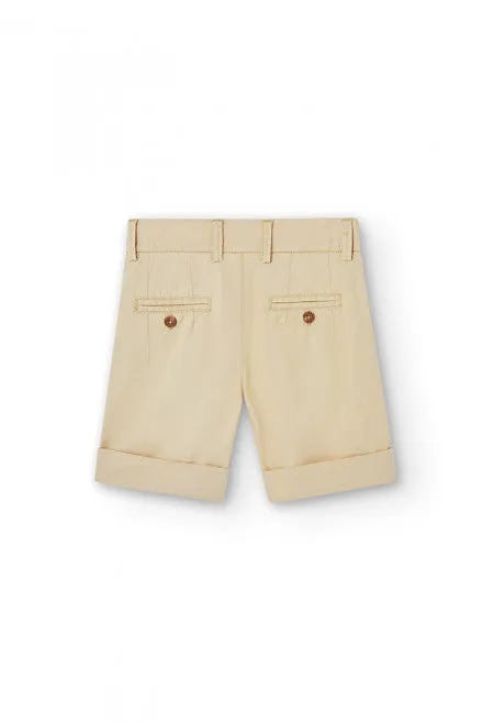 Boboli Beige Satin Bermuda Shorts