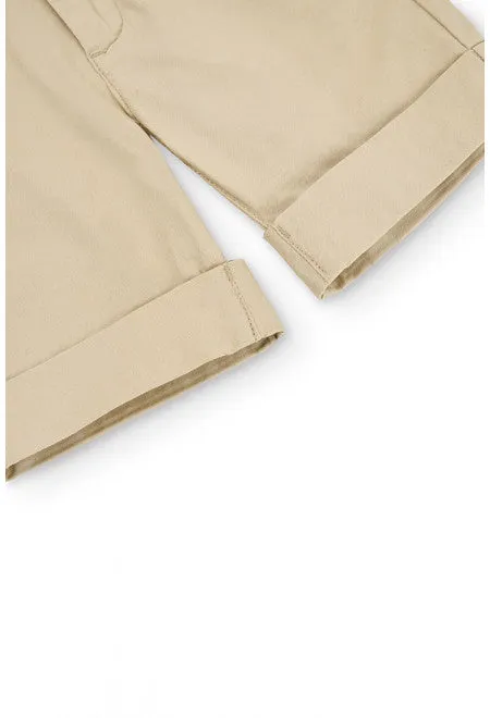 Boboli Beige Satin Bermuda Shorts