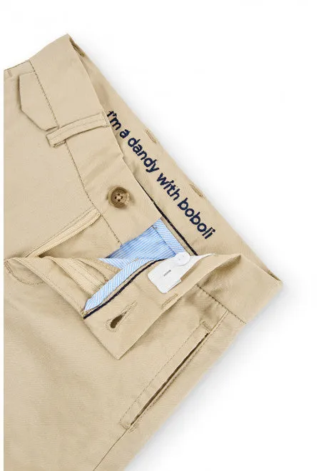 Boboli Beige Satin Bermuda Shorts
