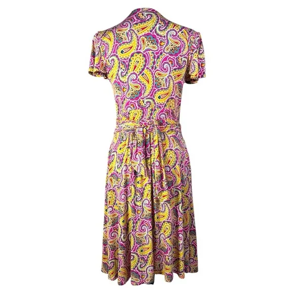 Boden Paisley Print  Wrap Dress  Multicolor Size 8
