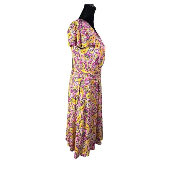 Boden Paisley Print  Wrap Dress  Multicolor Size 8