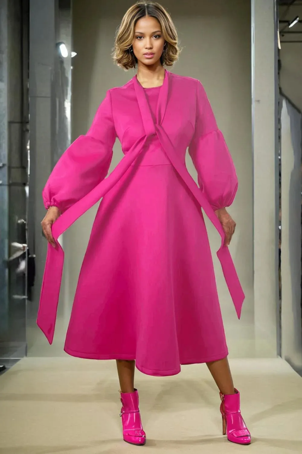 Bow Tie Midi Dress