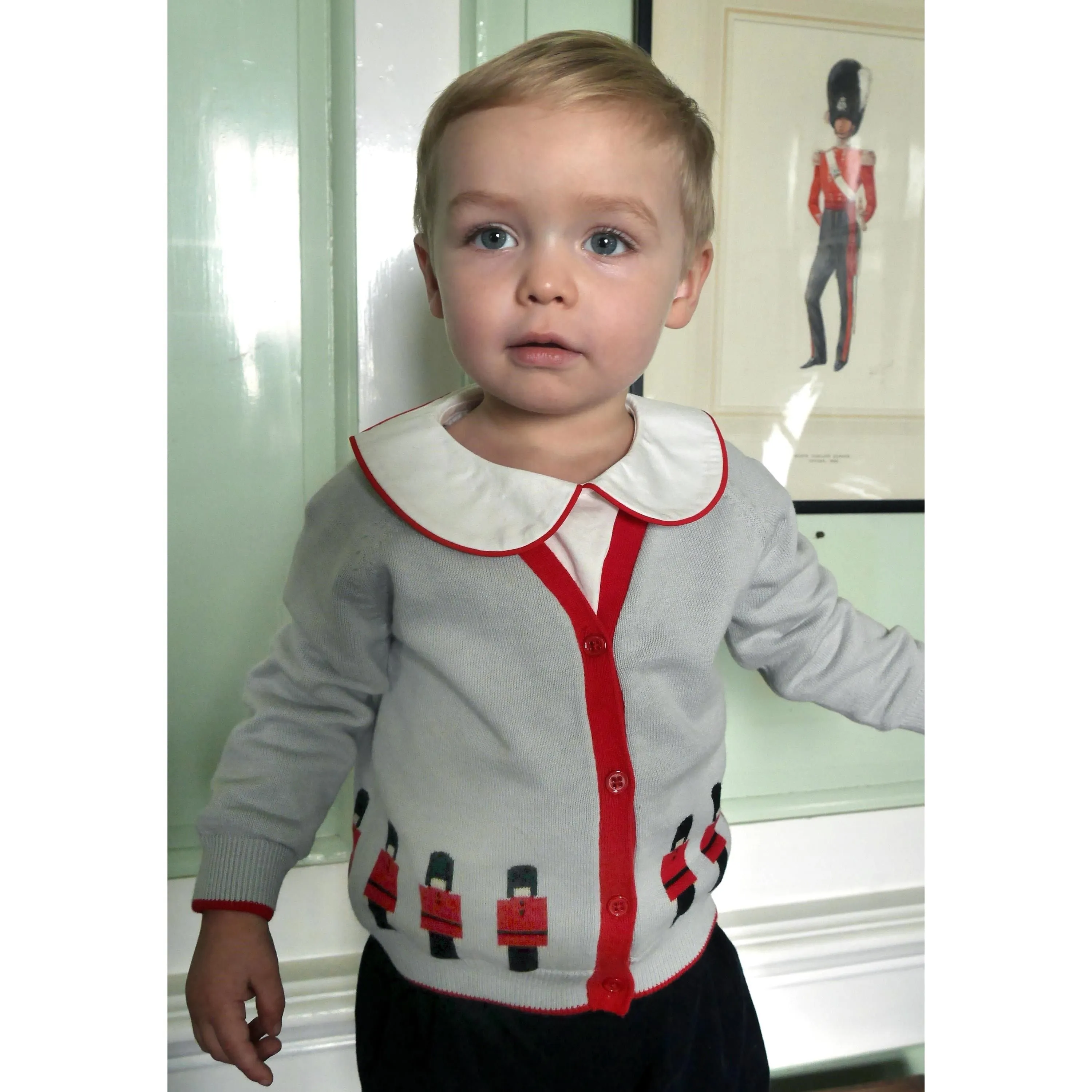 Boys Soldier Intarsia Cardigan