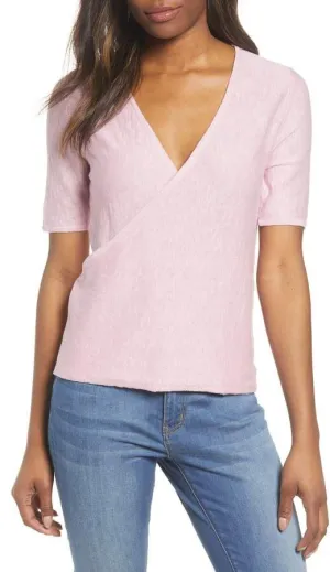 Brand new Women's Caslon Faux Wrap Sweater, Pale Pink, Sz XL! Retails $75 