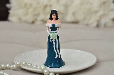 Bridesmaid Wedding Cake Topper in Teal Blue Dress Wedding Prom