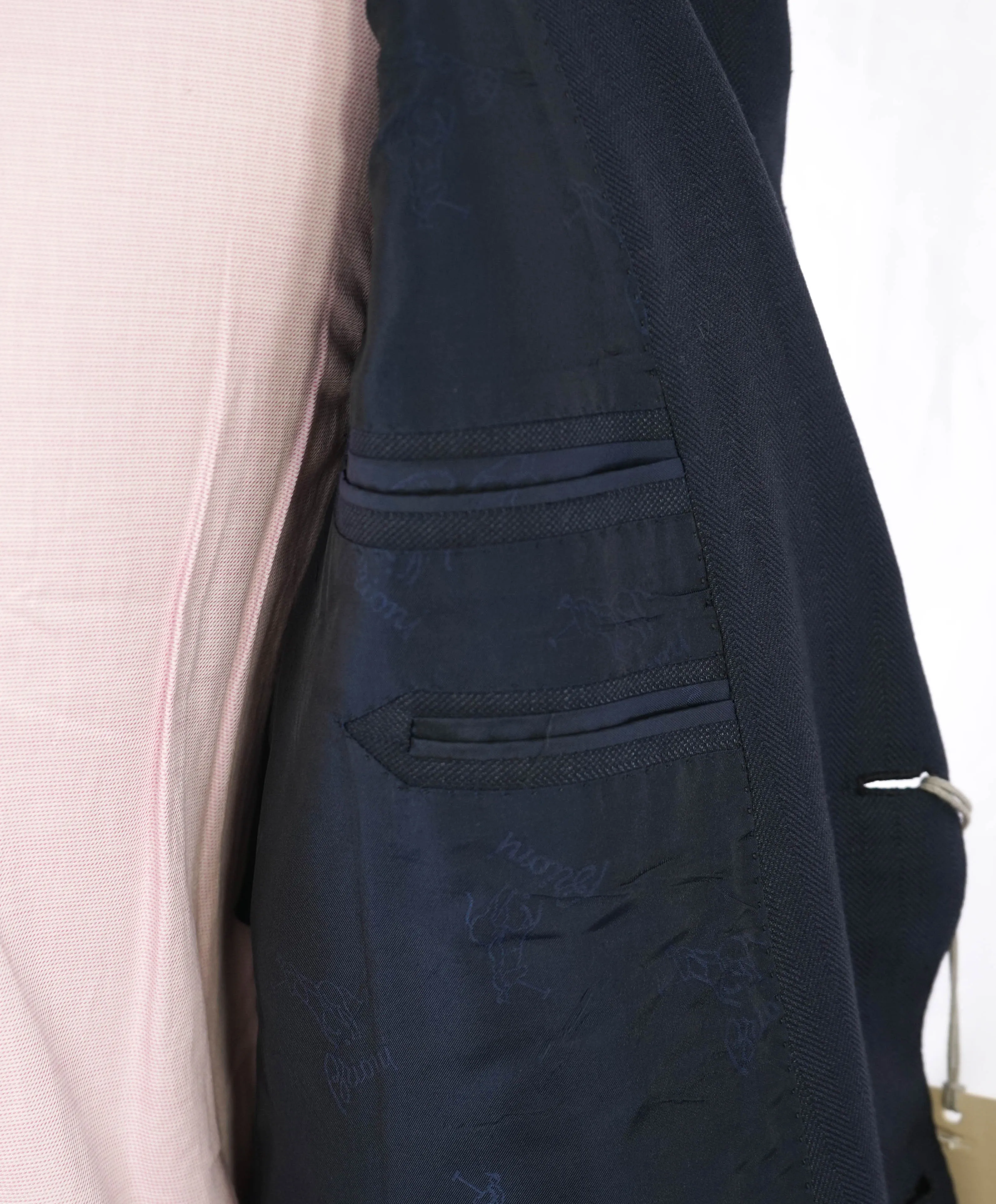BRIONI - "BRUNICO" Blue Herringbone Wool/Silk/Linen Blazer Made In Italy - 50R