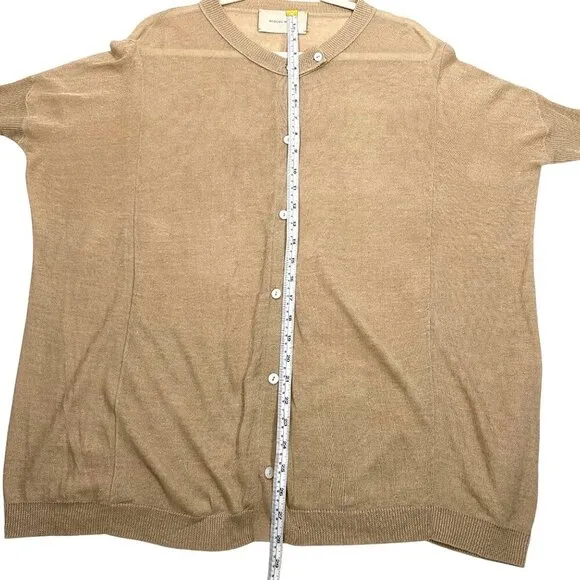 Brochu Walker dolman Lagenlook button front cardigan sweater neutral linen