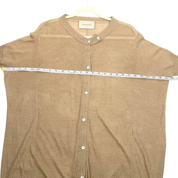 Brochu Walker dolman Lagenlook button front cardigan sweater neutral linen