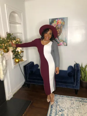 Burgundy Midi Dress