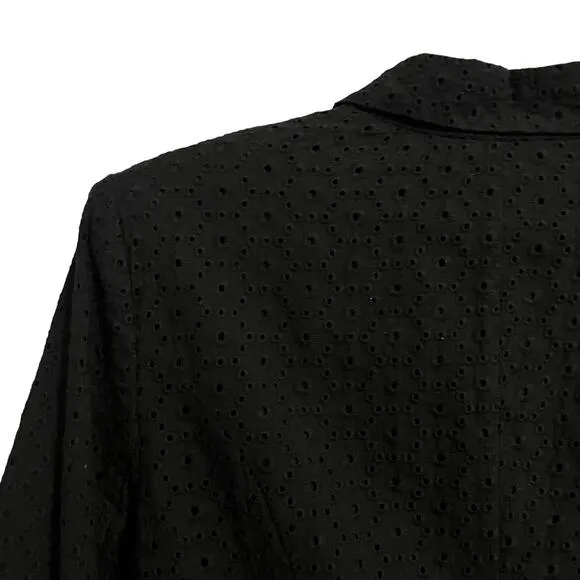 CAbi #5293 Black Eyelet Flamingo 100% cotton Blazer sz 6