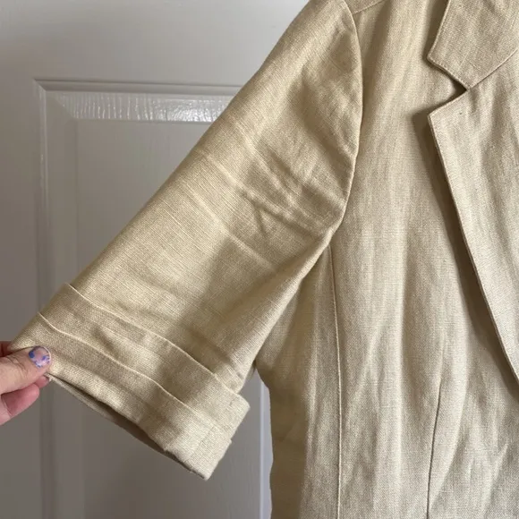 CAbi Tan Linen Blazer