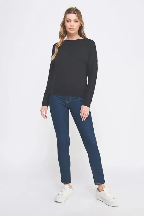 CABLE KNIT PATTERN POINTELLE SWEATER