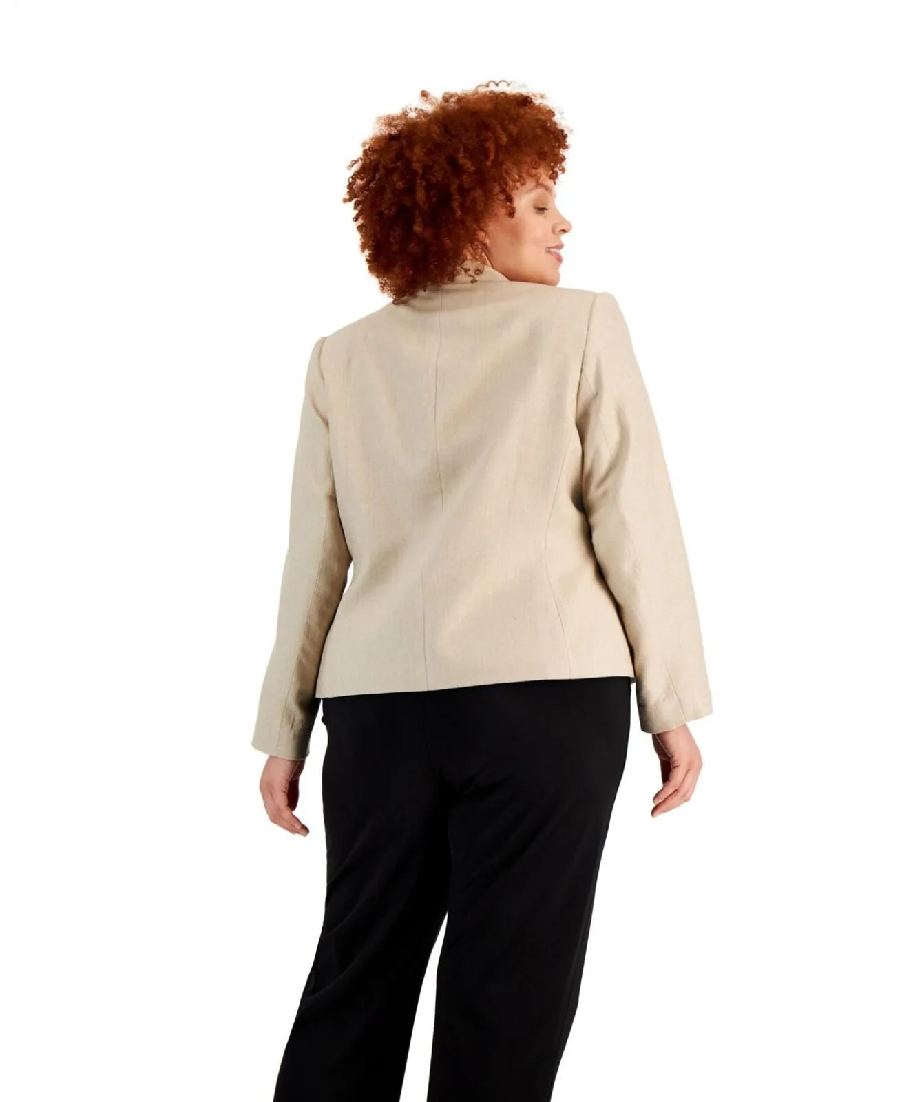 Calvin Klein Womens Plus Size Open-Front Blazer Jacket X22JE752